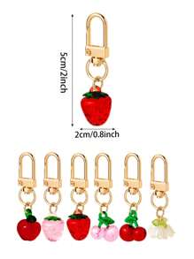 1/5/10 Peças Delicado e Fofo Chaveiro Pendente de Flor, Morango, Cereja, Maçã, Coração, Charme e Acessório da Moda para Bolsa, Presente Ideal para Festa, Natal, Aniversário, Ação de Graças para Mulheres, Decoração DIY de Carteira e Bolsa no Estilo Y2K, Ótimo para Família, Amigos, Professores, Colegas de Classe e Parceiros