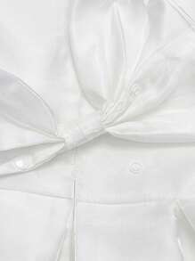 Big Bow White Elegant Girl Dress Wedding Party Bridesmaid Ball Gown