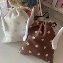Fashion Canvas Star Bundle Pocket Travel Cosmetics Stationery Dustproof Storage Bag