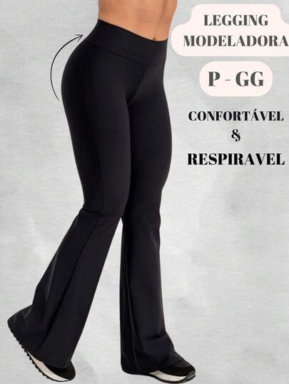 Calça Legging FLARE BAILARINA feminina Fitness Cintura alta ideal para academia pilates atividade Fisica