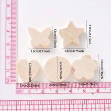 50 件天然木质星星、花朵、心形、圆形、蝴蝶形带孔，适合手工制作和 DIY 珠宝制作 - 多款式 - 查看 6