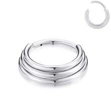 1pc 3-Layer Stacked Hinged Nose Ring 16G Hypoallergenic Septum Piercing Jewelry Suitable For Rook, Tragus, Conch, Daith, Helix Cartilage Ear Piercing 8mm - N008 - View 3
