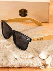 1 pièce Lunettes de mode personnalisées - Lunettes de soleil avec texte personnalisé, personnalisées spécialement pour votre commande personnelle, cadeau de compagnon pour fête entre célibataires, cadeau du témoin, lunettes de mode personnalisées d'anniversaire, miroir de soleil en bois personnalisé, lunettes de mode du témoin personnalisées, cadeau de mariage pour homme, souvenir de mariage, cadeau d'anniversaire, cadeau de fête, cadeau de mariage, cadeau de fête des pères, multifonctionnel, ornemental, réutilisable, raffiné, élégant, de haute qualité, coloré, moderne, personnalisé, unique, cadeaux idéaux pour lui, cadeaux idéaux pour elle, petit ami, papa, petite amie, maman, famille, amis, salon de thé, maison, jardin, bureau, pour les anniversaires, pour la Saint-Valentin, pour la fête des mères, pour les anniversaires, pour la fête des pères, pour la remise des diplômes, pour les mariages, pour le pendaison de crémaillère