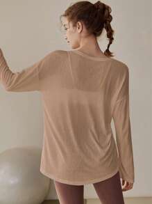 Women's Yoga Tops, Loose Fit Pullover Long Sleeve Workout Shirts For Running, Pilates, Fitness, Autumn/Winter