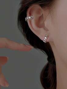 GAGAFEEL Un par de pendientes de aro geométricos elegantes de plata esterlina 925 de moda para mujeres, joyería de regalo para uso diario, fiesta o amistad