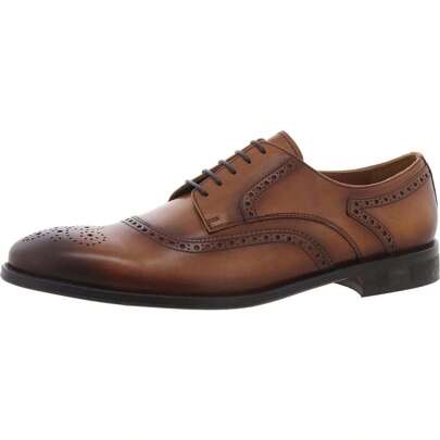 ATTILIO Mens Brogue Leather Oxfords