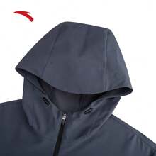 Anta Water-Resistant Hooded Jacket For Men, Spring Sports Casual Zipper Lightweight Jacket, Running Sportswear Outerwear