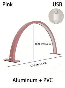 1PC 14inch/20inch White/Pink Acrylic Nail Fill Light, Half Round Nail And Beauty Fill Light Table Lamp, LED Lighting Table Lamp, USB Power Supply, Suitable For Commercial Nail Lighting, Beauty Fill Light