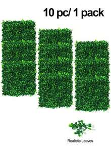 Set da 10 pezzi di prato erboso artificiale in plastica, erba di bosso milanese simulata, pannello a parete, elemento verde artificiale, in materiale PE, 25*25cm/9,84x9,84 pollici, prato artificiale, piante di simulazione, resistente ai raggi UV, facile da smontare, adatto per attività all'aperto, decorazione per feste, compleanni, matrimoni, recinzione privacy per decorazione murale, decoro per casa, cortile, porta, ristorante, camera da letto, giardino, decorazione primavera ed estate