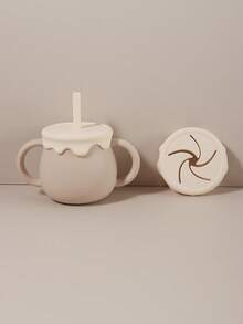 1 Set personalisierter Namensbecher, 250ml Baby Silikon Kontrast-Farbbecher mit Doppelgriff, Kleinkind auslaufsicherer Trinkwasserbecher Geschirr - Verschiedenfarbig - Übersicht 13