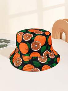 1pc Women Watermelon Printed Reversible Bucket Hat, Sun Protection Casual Versatile Summer Hat For Outdoor Use - Multicolor - View 7