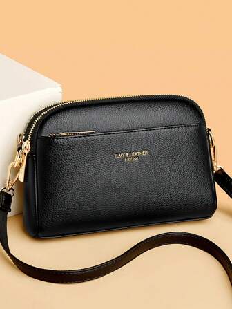 New Fashion Classic Joker Alphabet Decorative Design Shoulder Bag, Multi-Compartment Square Bag, Retro Fashion Bag, Elegant Handbag, Business Commuter Bag, Suitable For Shopping, Commuting To Work, Holiday Gifts.