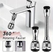 2pcs 360° Rotatable Faucet Aerator, Dual Mode High Pressure Water Saving Tap Extender, Plastic Splash-Proof Faucet Sprayer Attachment, No Electricity Needed, Bathroom Accessory