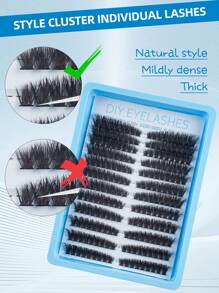 60/192/216pcs Cluster Lashes DIY Eyelash Extension D Curl Long Individual Lashes Mixed Tray Faux Mink Lash Clusters Extensions