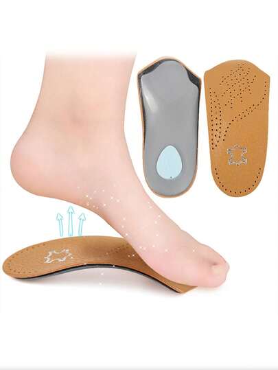 1 双男女通用 3/4 足弓支撑减震鞋垫，带内侧纵向足弓支撑