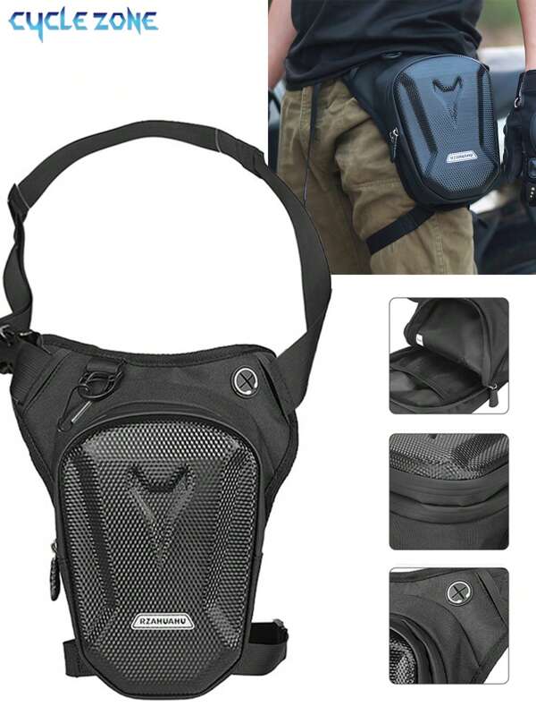 Wasserdichte Beintasche, wasserdichte schwarze Beintasche - verstellbares MOLLE-System, EVA-Material, Outdoor-Fahrrad- und Motorrad-Umhängetasche mit mehreren Fächern, Fahrradtasche