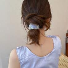 1 件优雅椭圆形发圈，时尚女士发带，适合日常佩戴和节日马尾辫固定发带