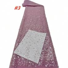 African Nigerian Tulle Beaded Mesh Lace Fabrics 2025 High Quality Embroidery French Sequins Net Lace Fabric For Party Dress Sewing