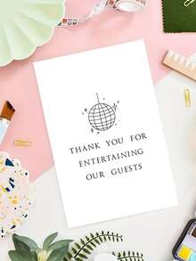 1pc Wedding Thank You Card For Officiant & DJ - Elegant Appreciation Card With Envelope, Gratitude Gift For Pastor, Bridal Party, Ceremony Host, Wedding Entertainment - Thoughtful Keepsake For Wedding Service Providers - Multicolor - View 8