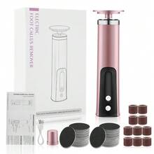 Hailicare 二合一电动美甲和足部护理系统 – 6 档可调，7600RPM 电机，LCD 显示屏，Type-C 快速充电，2 个可互换刀头用于去除老茧和死皮 - 玫瑰 - 查看 1