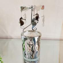 Custom Stainless Steel Metal Spinning Carousel Windmills Seahorse Rotary Candle Holder For Gifts