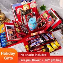 1 Set Gift Box With Lid,Christmas Gift Box,DIY Explosion Surprise Gift Box Kit Pop-Up Gift Snack Box Scrapbooking Photo Album,Birthday Valentine's Day Anniversary Gifts Wrapping Kit. Suitable For Birthdays, Weddings, Marriage Proposals. - Multicolor - View 3