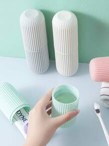 1pc All-In-One Travel Toothbrush Case - Compact Mouthwash And Toothpaste Holder, Bathroom Toothbrush And Toothpaste Cup, Suitable For Traveling, Used To Maintain Oral Hygiene When Going Out (Rope Color Is Random), Toothbrush Cover,Suitable As A Holiday Gift, Birthday Gift,Travel Essentials,Holiday Essentials,Daily Necessities