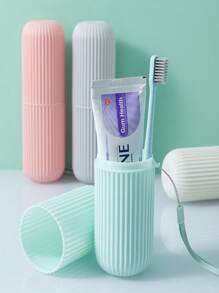 1pc All-In-One Travel Toothbrush Case - Compact Mouthwash And Toothpaste Holder, Bathroom Toothbrush And Toothpaste Cup, Suitable For Traveling, Used To Maintain Oral Hygiene When Going Out (Rope Color Is Random), Toothbrush Cover,Suitable As A Holiday Gift, Birthday Gift,Travel Essentials,Holiday Essentials,Daily Necessities