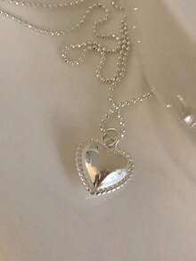 Pure Silver Love Necklace, Versatile, High-End, Light Luxury, Niche Design, Clavicle Chain, New Hot Style For Women, A Valentine's Day Gift For Your Girlfriend - Heart Shaped Bead Necklace - View 5