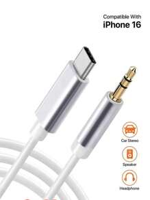 Cable adaptador de audio de 3.5 mm a Tipo-C para iPhone 15/16, Galaxy S23, S23+, S23 Ultra, S22, S22+, S22 Ultra, S21, S21+, S21 Ultra, S20 Ultra, S20, Z Flip, S20+, S9, S8 Plus, Pixel 5, 4, 3a, XL, compatible con iPhone 15 Plus, iPhone 15 Pro Max, iPad Pro 2020/2018 y talla grande.