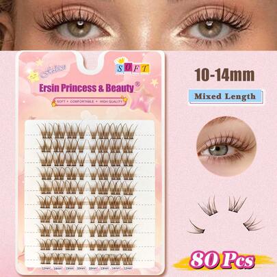 80 chiếc 10-14mm Lông mi chùm màu nâu Lông mi giả Lông mi mắt mèo Cụm lông mi cong chữ C Cụm lông mi nâu Lông mi nối tự nhiên Cụm lông mi mỏng 80 chiếc Lông mi cong chữ C Cụm lông mi dùng hàng ngày Thân thiện với người mới bắt đầu Nối mi chùm màu nâu Cụm lông mi, Cụm lông mi, Lông mi riêng lẻ, Lông mi, Lông mi giả