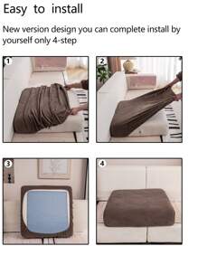 1pc All Season Stretch Sofa Cover, Plush Fleece Anti-Slip Anti-Spill Full Wrap Sofa Seat Cushion Slipcover, Machine Washable Dust-Proof Durable Furniture Protector For L-Shaped Sofa And 1/2/3/4 Seater