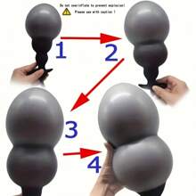 1 PC  Butt Plug Silicone Inflatable Plugs Adult  Toys & Games For Couples Small Buttplug With A Pulling Bead And Balloon Pump For Men, Women  Trainer