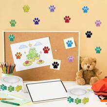 500Pcs Paw Print Stickers Pet Stickers Colourful Stickers Dog Stickers Puppy Stickers Aesthetic Stickers Sticker Roll Vinyl Waterproof Stickers For Water Bottle,Computer,Laptop,Phone,Luggage,Notebook,Fridge
