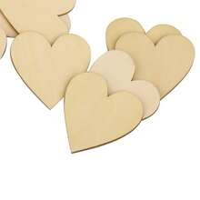 1pc 40mm Wooden Heart Shape Embellishment For Crafts Wedding Decoration - as the picture - View 2