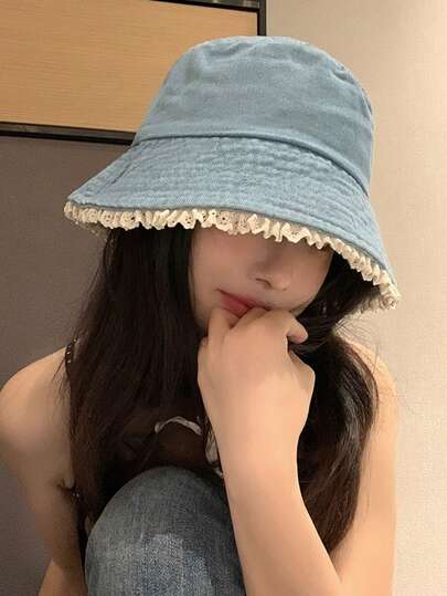 Bucket Hat, Versatile Sun Protection Bucket Hat, Brim Design, Suitable For Spring And Summer