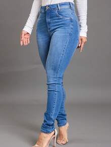 Women's Skinny Pants - 藍色 - 查看 3
