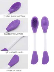 16pcs 2-In-1 Double-Sided Cleansing Brush Tool, Includes Dual-Head Manual Cleaning Brush & Face Mask Mixing Bowl Set, Reusable Cleaning Kit For Daily Skin Care Face Cleansing And Mask Preparation. Silicone Face Mask Brush And Mixing Bowl, Skin-Friendly, Soft And Flexible, No Odor Or Deformation. Lightweight And Portable, Suitable For Home And Travel Use.