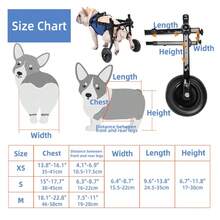 1PC Adjustable Pet Wheelchair - Mobility Aid For Dogs & Cats | Rehabilitation Support & Walking Assistance - Blue - View 2