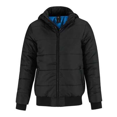 B&C Mens Superhood Jacket (Black/Cobalt Blue)