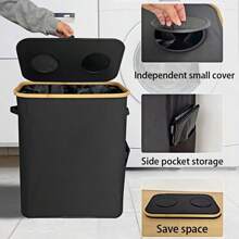 140 Liter High Capacity Recycling Bin (With Lid), Room Garbage Can, Kitchen Trash Can, 37 Gallon Collapsible Indoor Trash Can (With 2 Reusable Trash Bags), Indoor Bottle Recycling Bin, Used For Collecting Glass, Paper, Plastic And Metal Bottles