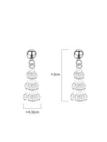1 Pair S925 Sterling Silver Shiny Ball Tassel Earrings, Graceful Unique Gift Jewelry, Elegant Earrings As Friends/Birthday Gift - Tassel - View 8