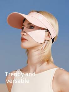 GOLOVEJOY 1 件女士蝴蝶形面部防晒面罩，纯色时尚百搭，防紫外线，吸汗，透气，冰感，耳钩设计 - 适用于高尔夫、骑自行车、户外运动、旅行