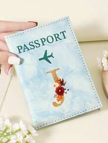 1pc A-Z 26 Letters Fashionable Letter Print Stylish Burgundy Passport Cover, Premium PU Leather Passport Wallet With Multi-Card Pockets For Credit Cards, Boarding Passes, And IDs, Compact And Portable Travel Essentials Organizer For Women, Men Graduation - Pink - View 70