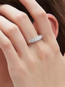 AIHUASI 1 peça Elegante Anel de Casamento de Diamante de Moissanite de Prata Esterlina 925 para Mulheres Corte Redondo de 1,0 mm com Peso Total de 0,94 Quilates, Brilhante Cor D-VVS1 Moissanite, Anel de Noivado Diário, Presente de Joias Finas para Ela