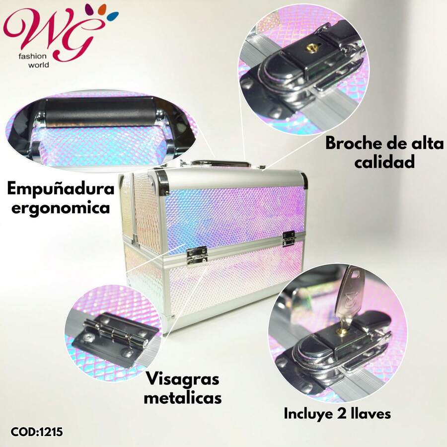 Maletín Multiusos De Aluminio De Mano - rosa claro - Ver 1