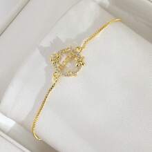 1 件优雅可调节“妈妈”MaMa 字母金手链镶嵌方晶锆石铜 18k 镀金女士时尚珠宝送给妈妈的完美生日礼物 - 金色 - 查看 9