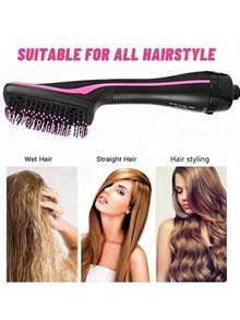 Lược vuông thẳng, Lược khí nóng sấy tóc chức năng hai trong một, Lược vuông đa chức năng, Cắm điện không cần pin, Dễ sử dụng, Kiểu tóc thời trang tự làm dễ dàng, Dụng cụ làm tóc di động khi đi du lịch và ở nhà, Quà tặng cho phụ nữ - Xem 4