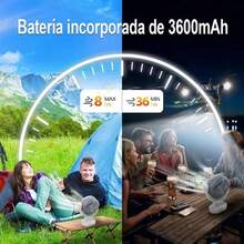 3600mAh 6-Inch Solar Panel Rechargeable Fan Set For Outdoor Use - Grey - View 2
