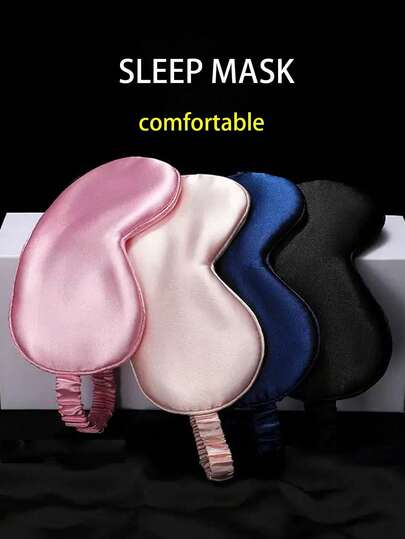 Sleep Eye Mask, Light Blocking, Comfortable, Simple Solid Color Basic, Adjustable, Skin-Friendly Double-Sided For Bedroom,School,Back To School,Travel,Travel Essentials,Home Essentials,Eye Mask,Sleep Mask